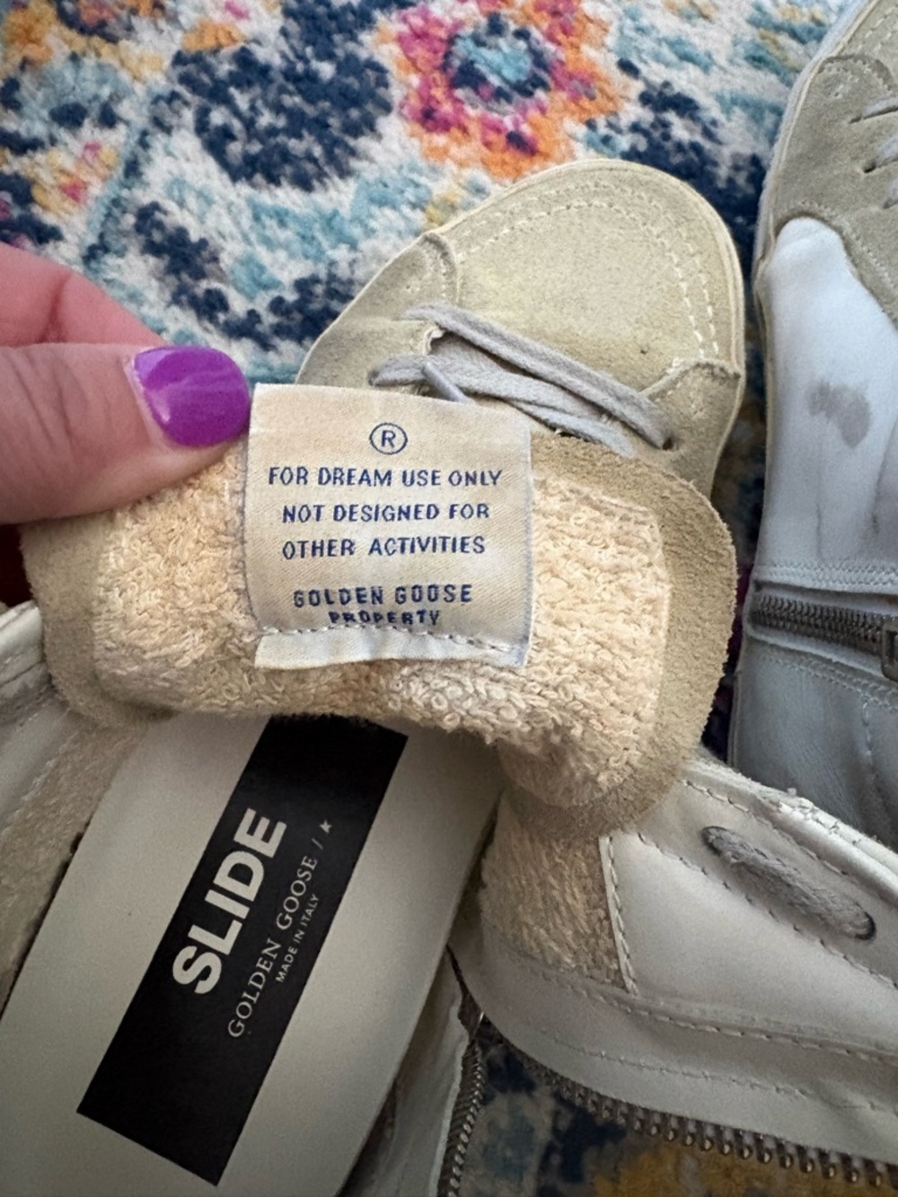 Golden Goose White and Gold High-Top Slide Sneakers - Picture 8 of 11